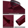 Alimens & Gentle Mens Dress Shirt Long Sleeve Button Down Shirt with Pocket(Burgundy)