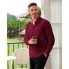 Alimens & Gentle Mens Dress Shirt Long Sleeve Button Down Shirt with Pocket(Burgundy)