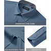 Alimens & Gentle Mens Dress Shirt Long Sleeve Button Down Shirt with Pocket(Denim Blue)