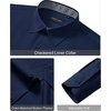 Alimens & Gentle Mens Dress Shirt Long Sleeve Button Down Shirt with Pocket(Navy Blue)