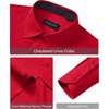 Alimens & Gentle Mens Dress Shirt Long Sleeve Button Down Shirt with Pocket(Red)