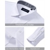 Alimens & Gentle Mens Dress Shirt Long Sleeve Button Down Shirt with Pocket(White)