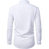 Alimens & Gentle Mens Dress Shirt Long Sleeve Button Down Shirt with Pocket(White-polka Dots)