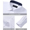 Alimens & Gentle Mens Dress Shirt Long Sleeve Button Down Shirt with Pocket(White-polka Dots)