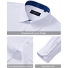 Alimens & Gentle Mens Dress Shirt Long Sleeve Button Down Shirt with Pocket(White-royal Blue)