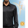 Alimens & Gentle Black Dress Shirt UPF 50+ Sun Protection Shirt Formal 4-Way Stretch Long Sleeve Office Button Down Shirt