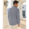 Alimens & Gentle Grey Mens Button Up Shirts Long Sleeve Solid Dress Shirt 4-Way Stretch Outdoor Commute Sun Protection Shirt