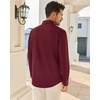 Alimens & Gentle Mens Burgundy Dress Shirt Stretch Long Sleeve Button Down Shirt Fashion Solid Date Night Collared Shirt