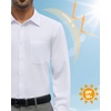 Alimens & Gentle Mens White Dress Shirt Long Sleeve 4-Way Stretch UPF 50+ Sun Protection Shirt Shopping Button Down Shirt