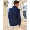 Alimens & Gentle Navy Blue Men’s Dress Shirts 4-Way Stretch Long Sleeve Collared Shirt Pocket Office Work Button Down Shirt
