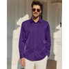 Alimens & Gentle Purple Dress Shirt Men Long Sleeve Button Down Shirt Stretch Company Annual Meeting Casual Untucked Shirts
