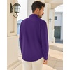 Alimens & Gentle Purple Long Sleeve Dress Shirts for Men Sun Protection Button Down Shirt Solid Office Business Casual Shirts