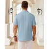 Mens Polo Shirts Short Sleeve Knit Stretch Lightweight Casual Summer Shirt(Blue)