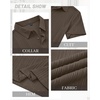 Mens Polo Shirts Short Sleeve Knit Stretch Lightweight Casual Summer Shirt(Brown)