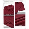 Mens Polo Shirts Short Sleeve Knit Stretch Lightweight Casual Summer Shirt(Burgundy)