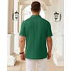 Mens Polo Shirts Short Sleeve Knit Stretch Lightweight Casual Summer Shirt(Green)
