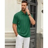 Mens Polo Shirts Short Sleeve Knit Stretch Lightweight Casual Summer Shirt(Green)