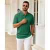 Mens Polo Shirts Short Sleeve Knit Stretch Lightweight Casual Summer Shirt(Green)
