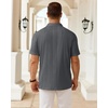 Mens Polo Shirts Short Sleeve Knit Stretch Lightweight Casual Summer Shirt(Grey)