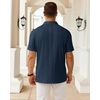 Mens Polo Shirts Short Sleeve Knit Stretch Lightweight Casual Summer Shirt(Navy Blue)