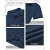 Mens Polo Shirts Short Sleeve Knit Stretch Lightweight Casual Summer Shirt(Navy Blue)