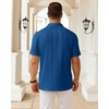 Mens Polo Shirts Short Sleeve Knit Stretch Lightweight Casual Summer Shirt(Royal Blue)