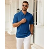 Mens Polo Shirts Short Sleeve Knit Stretch Lightweight Casual Summer Shirt(Royal Blue)