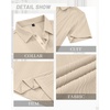 Mens Polo Shirts Short Sleeve Knit Stretch Lightweight Casual Summer Shirt(Tan)