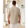 Mens Polo Shirts Short Sleeve Knit Stretch Lightweight Casual Summer Shirt(Tan)