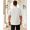 Mens Polo Shirts Short Sleeve Knit Stretch Lightweight Casual Summer Shirt(White)