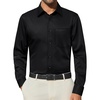 Alimens & Gentle Black Dress Shirt UPF 50+ Sun Protection Shirt Formal 4-Way Stretch Long Sleeve Office Button Down Shirt