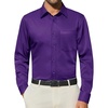 Alimens & Gentle Purple Long Sleeve Dress Shirts for Men Sun Protection Button Down Shirt Solid Office Business Casual Shirts
