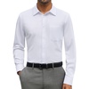 Alimens & Gentle White Mens Button Down Shirts Long Sleeve 4-Way Stretch Dress Shirt Solid Regular Fit Business Casual Shirts