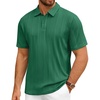 Mens Polo Shirts Short Sleeve Knit Stretch Lightweight Casual Summer Shirt(Green)