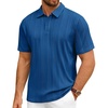 Mens Polo Shirts Short Sleeve Knit Stretch Lightweight Casual Summer Shirt(Royal Blue)