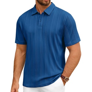 Mens Polo Shirts Short Sleeve Knit Stretch Lightweight Casual Summer Shirt(Royal Blue)