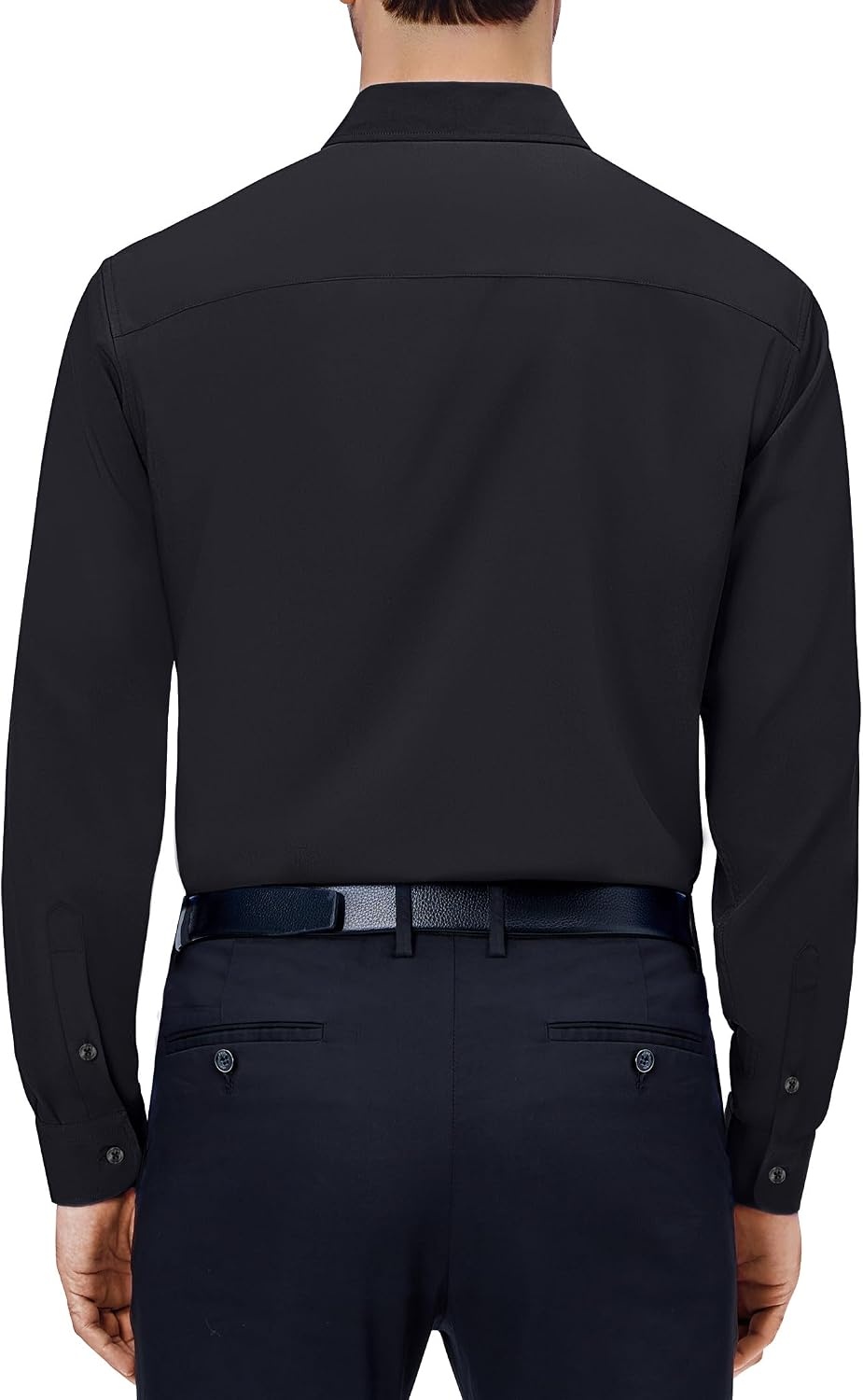 image:imageAlimens amp Gentle Mens Dress Shirts Long Sleeve Stretch Button Down ShirtBlack