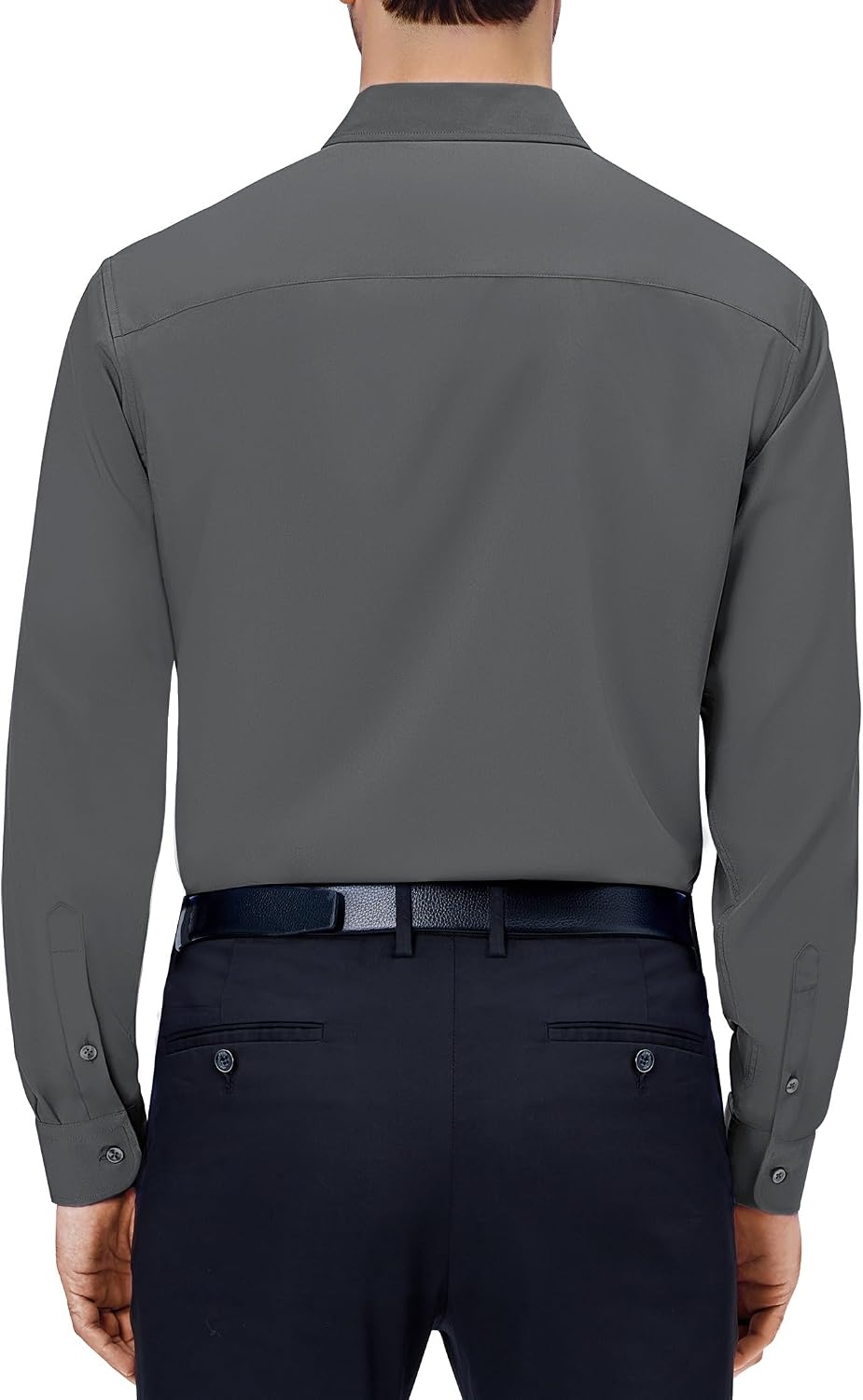 image:imageAlimens amp Gentle Mens Dress Shirts Long Sleeve Stretch Button Down ShirtDark Grey