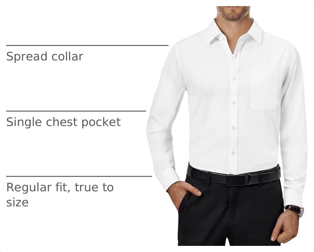 image:imageAlimens amp Gentle Mens Dress Shirts Long Sleeve Stretch Button Down ShirtIvory