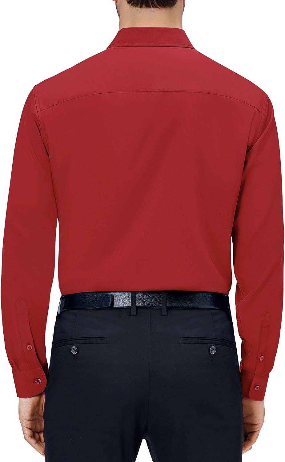 image:imageAlimens amp Gentle Mens Dress Shirts Long Sleeve Stretch Button Down ShirtRed