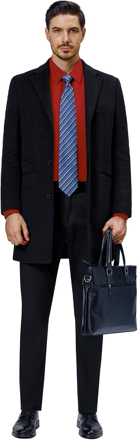 image:imageAlimens amp Gentle Mens Dress Shirts Long Sleeve Stretch Button Down ShirtRed