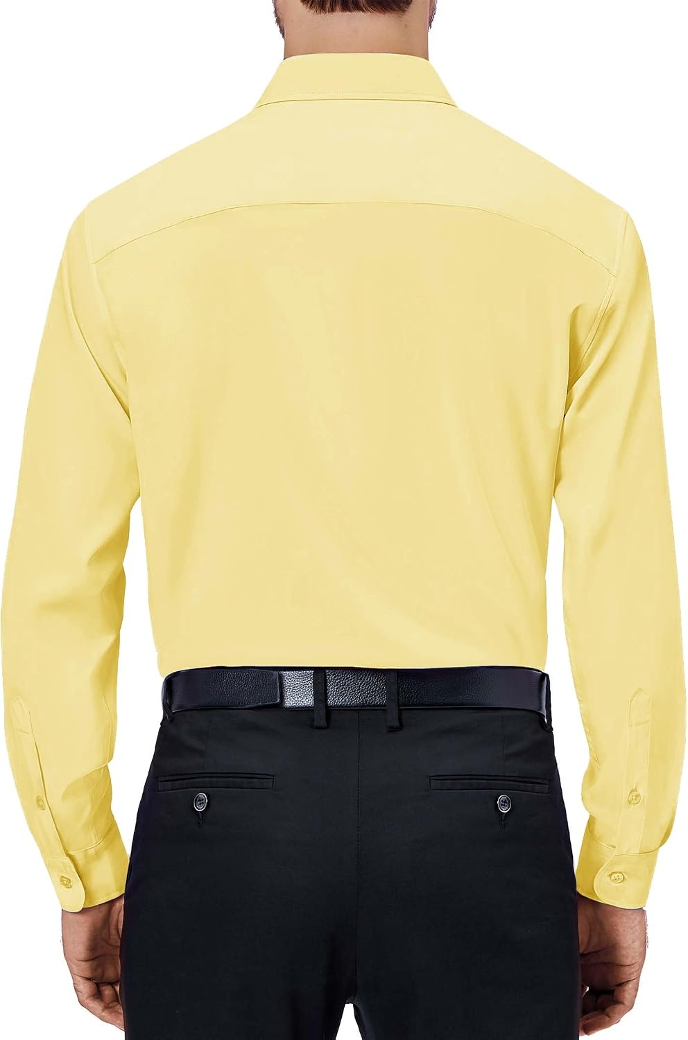 image:imageAlimens amp Gentle Mens Dress Shirts Long Sleeve Stretch Button Down ShirtYellow