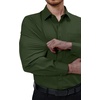 Alimens & Gentle Mens Dress Shirts Long Sleeve Stretch Button Down Shirt(Army Green)