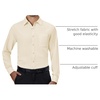 Alimens & Gentle Mens Dress Shirts Long Sleeve Stretch Button Down Shirt(Beige)