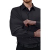 Alimens & Gentle Mens Dress Shirts Long Sleeve Stretch Button Down Shirt(Black)