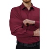 Alimens & Gentle Mens Dress Shirts Long Sleeve Stretch Button Down Shirt(Burgundy)