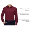 Alimens & Gentle Mens Dress Shirts Long Sleeve Stretch Button Down Shirt(Burgundy)