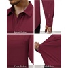 Alimens & Gentle Mens Dress Shirts Long Sleeve Stretch Button Down Shirt(Burgundy)