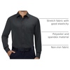 Alimens & Gentle Mens Dress Shirts Long Sleeve Stretch Button Down Shirt(Carbon Grey)