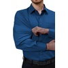 Alimens & Gentle Mens Dress Shirts Long Sleeve Stretch Button Down Shirt(Dark Blue)